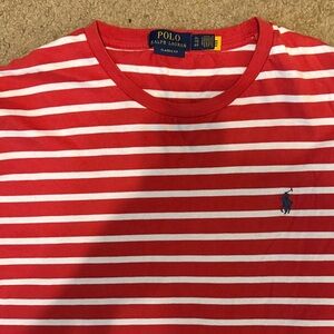 Polo by Ralph Lauren Red and White Striped Tee